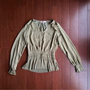 Olive Green Long‎ Sleeve Women's Top